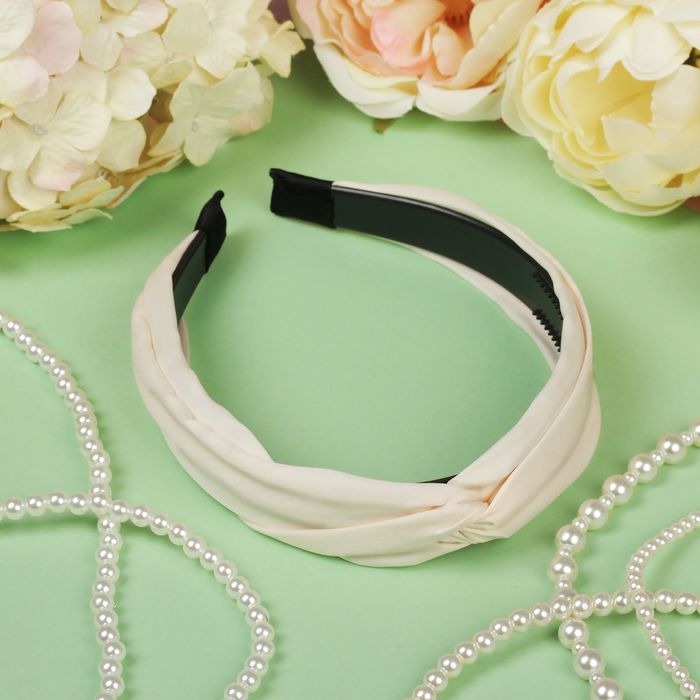 Ободок для волос "Плезир" переплет кремовый