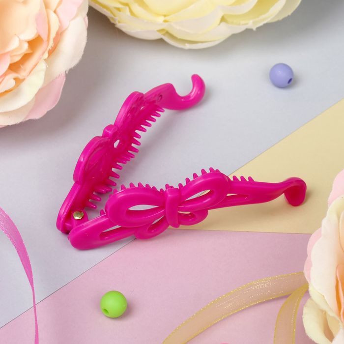 Банан для волос "Цветной" 8 см бабочка,микс