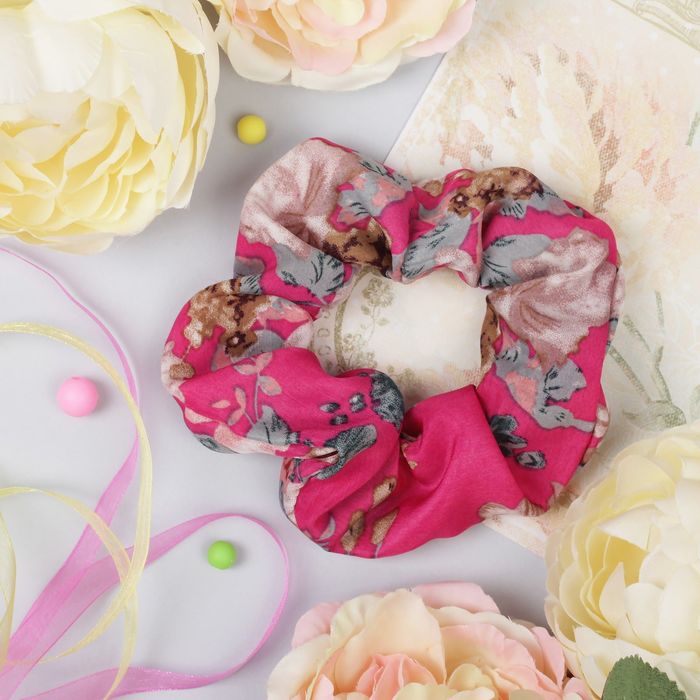 Резинка для волос "Орбита", лёгкость, цветочная, микс