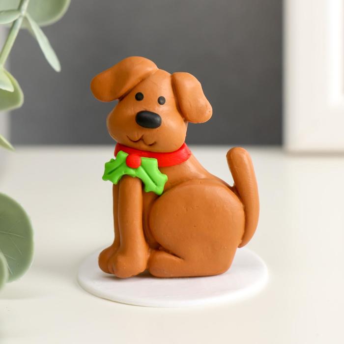 Сувенир полимерная глина "Собака Шери" 4,3х4,5 см