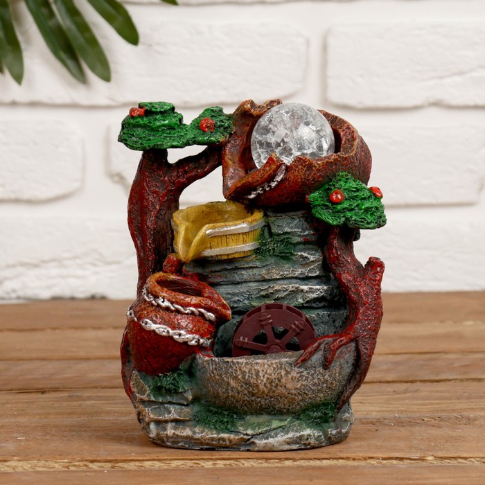 Фонтан "Кувшины в деревьях" 13х17 см (с подсветкой)