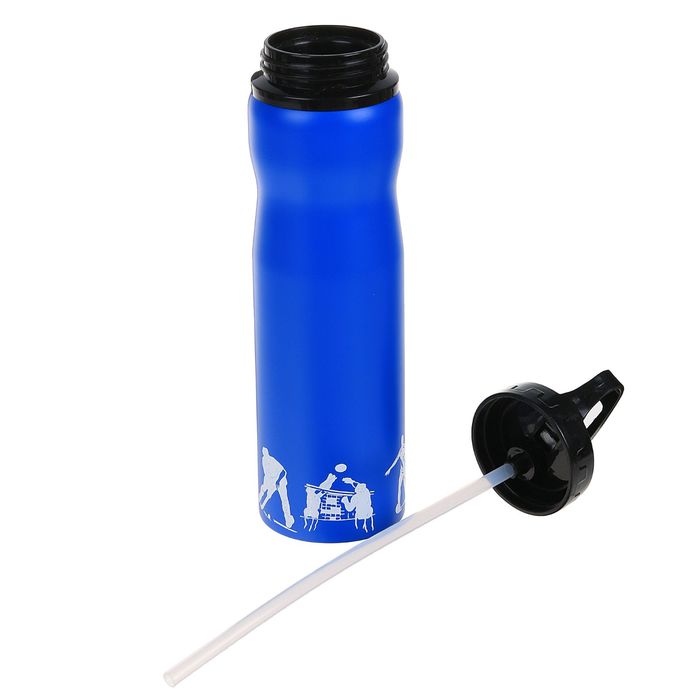 Бутылка для воды спортивная с трубочкой, 750 мл, микс