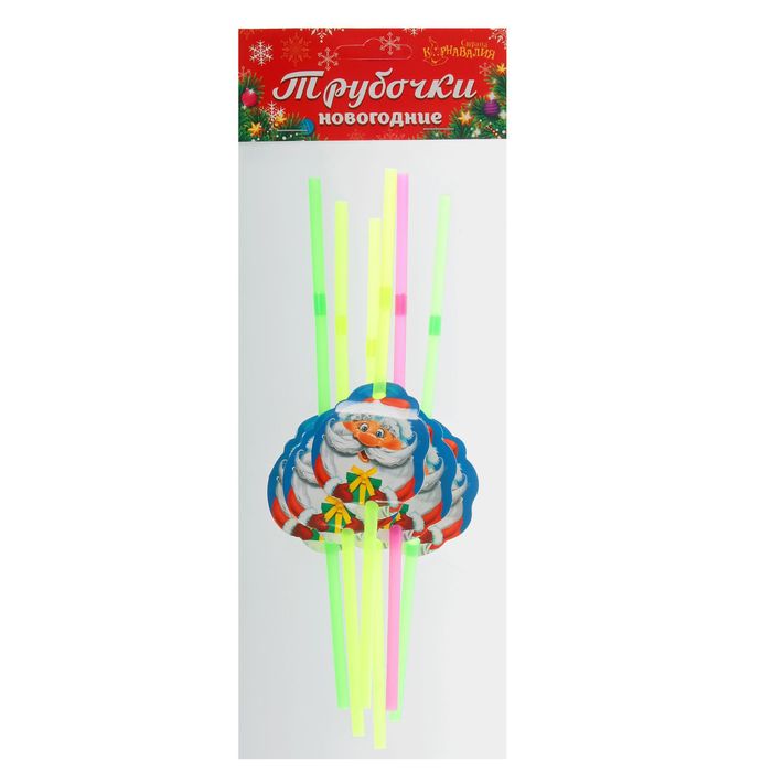 Трубочка для коктейля "С Новым годом", набор 6 шт.