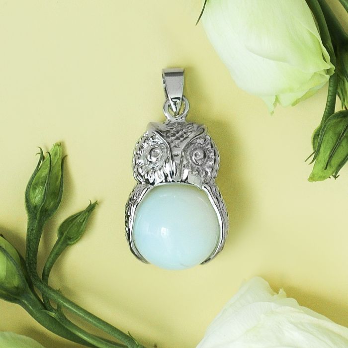 Подвеска сова "Лунный камень"