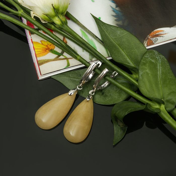 Серьги капля "Цитрин"