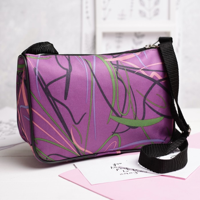 Сумка детская на клапане, 1 отдел, длинный ремень, цвет сиреневый