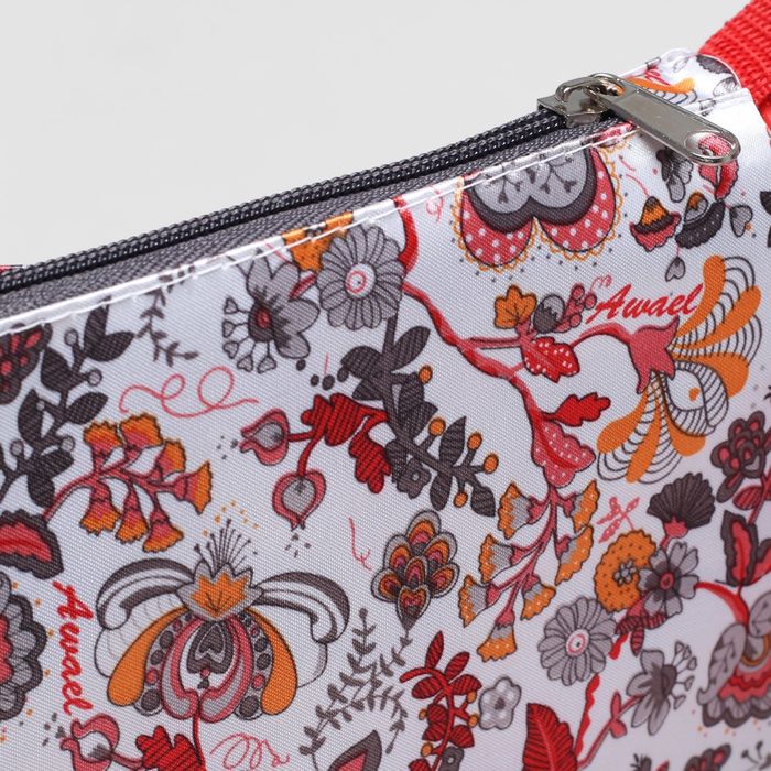 Сумка детская на клапане, 1 отдел, длинный ремень, цвет красный/белый