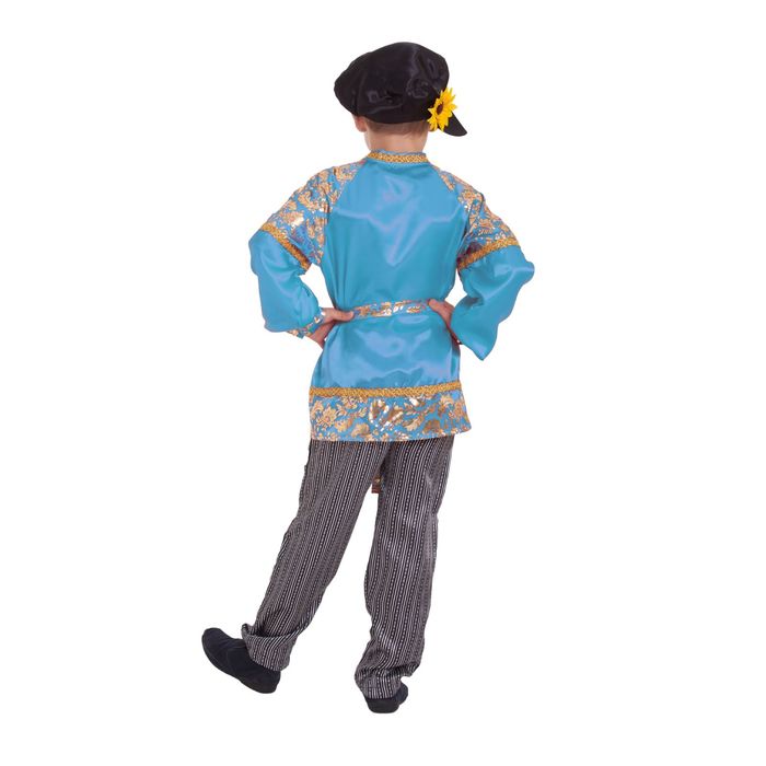 Русский народный костюм для мальчика "Золото на голубом", р-р 68, рост 134 см