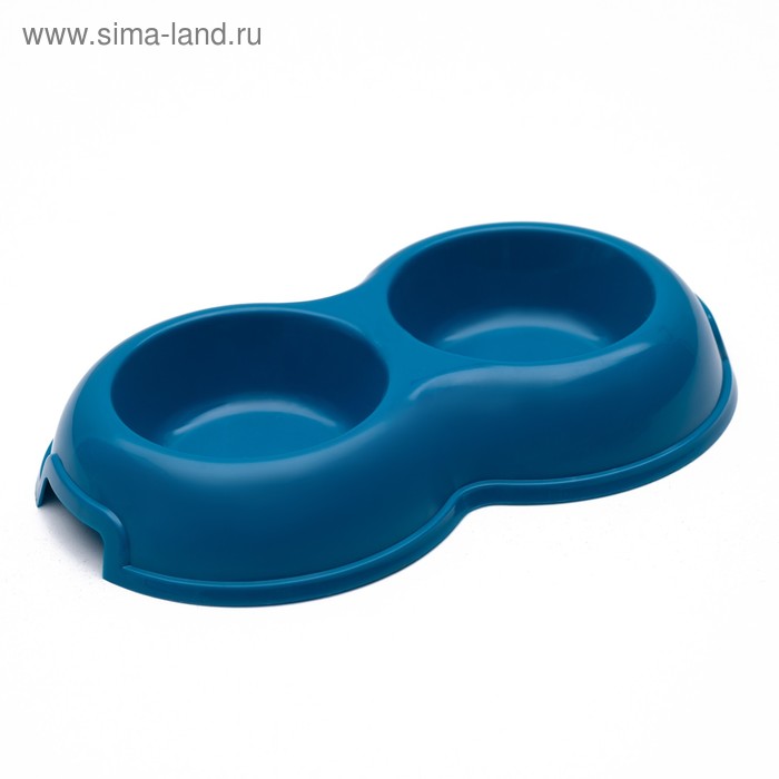 

Миска для кошек двойная, бирюзовый цвет, 0.2 л