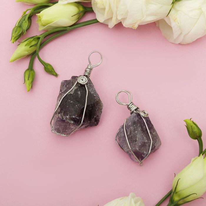 Подвеска друза в металле "Аметист" в серебре