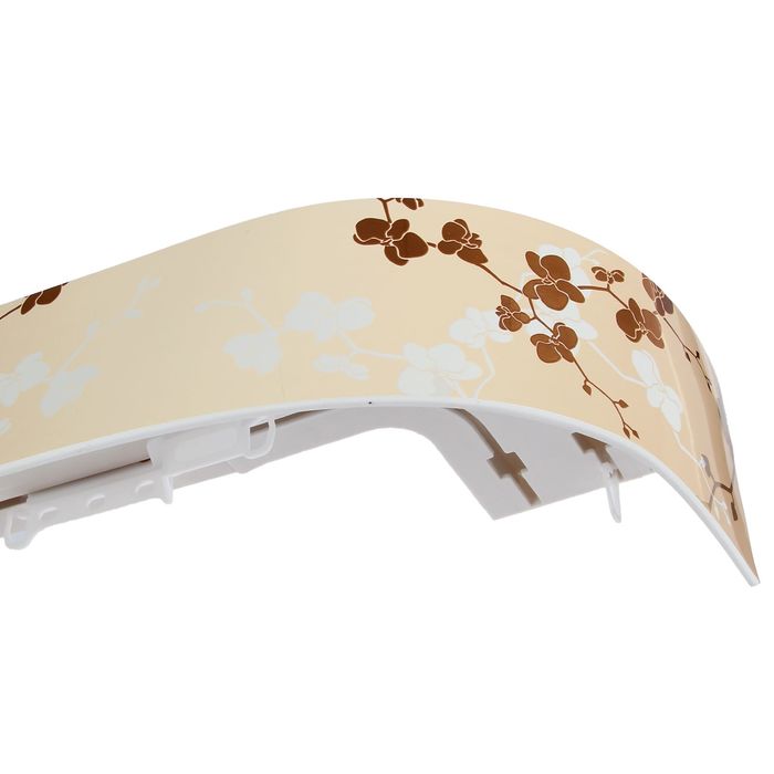 Карниз трехрядный 320 см, с декоративной планкой 7 см, "Ультракомпакт. Модерн", цвет бежевый