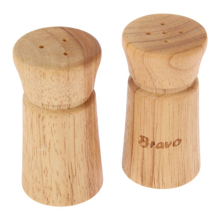 Набор: перечница и солонка,4,5 х 4,5 х 8,5 см, бамбук