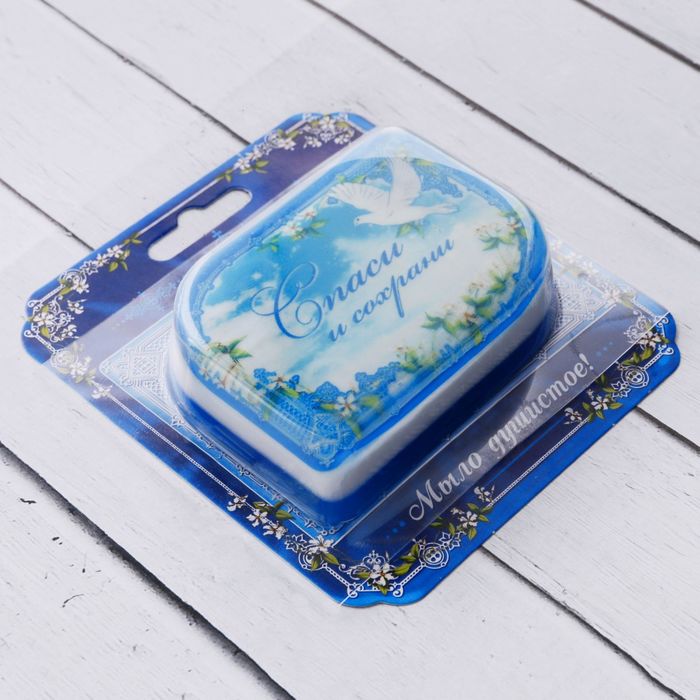 Мыло ручной работы с картинкой "Спаси и сохрани",100 гр.