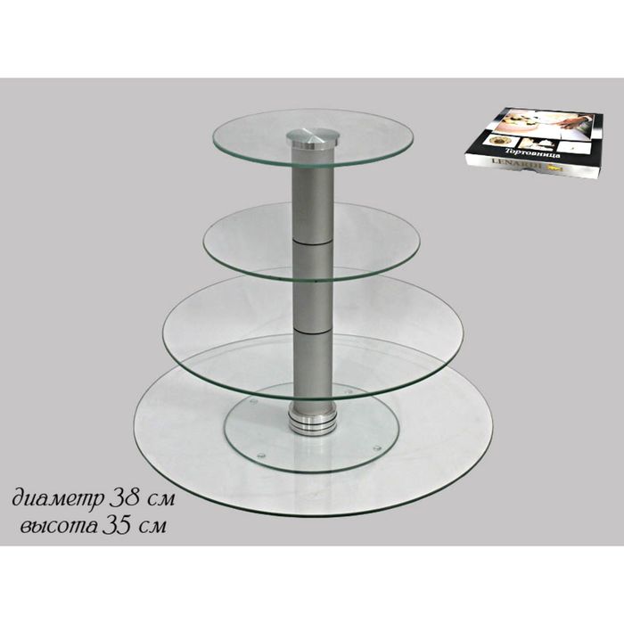 Четырехъярусная этажерка вращающаяся, 38 см, в подарочной упаковке