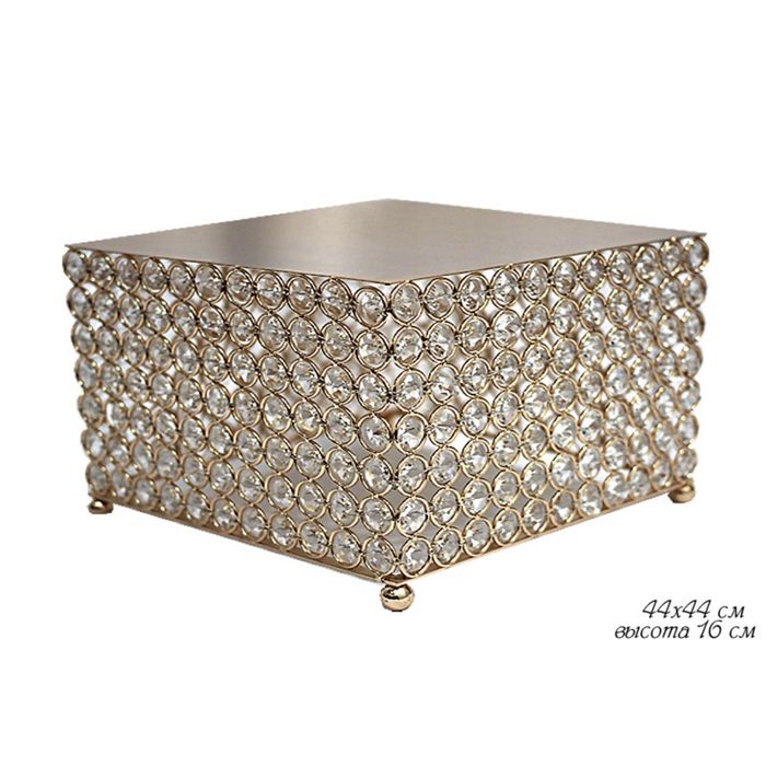 Подставка фуршетная квадратная. 44 см, в подарочной упаковке, позолоченный металл