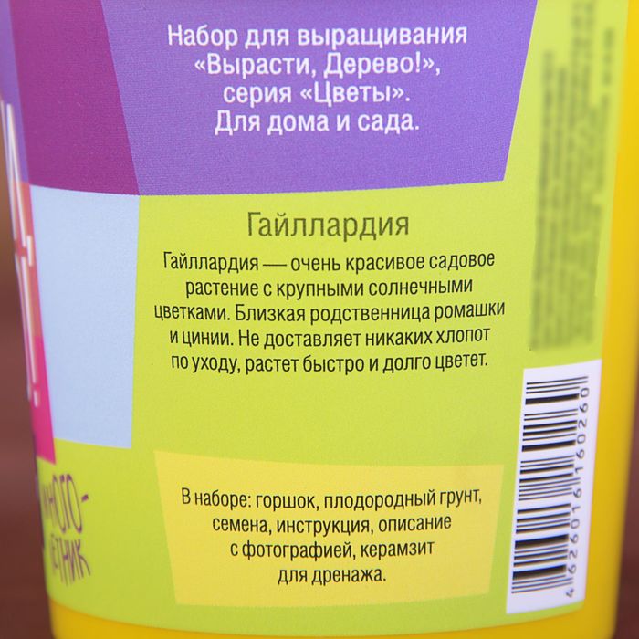 Набор для выращивания растений "Вырасти, Дерево! Гайллардия"