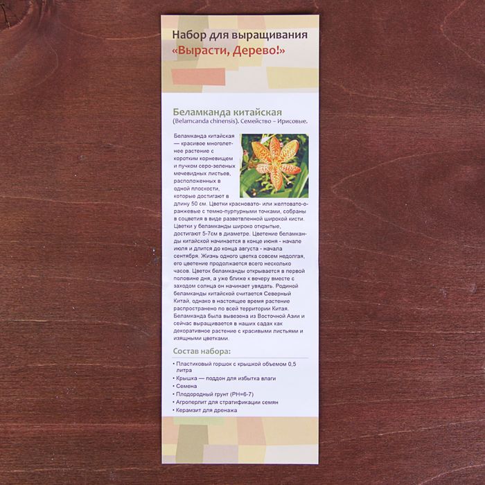 Набор для выращивания растений "Вырасти, Дерево! Леопардовая Лилия"