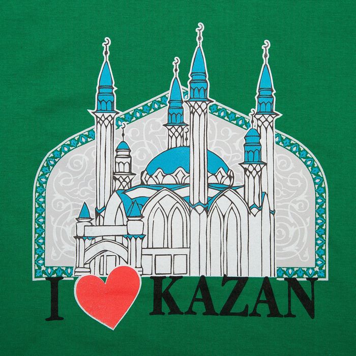 Футболка "Казань", зелен р-р XXL(54), 100% хл