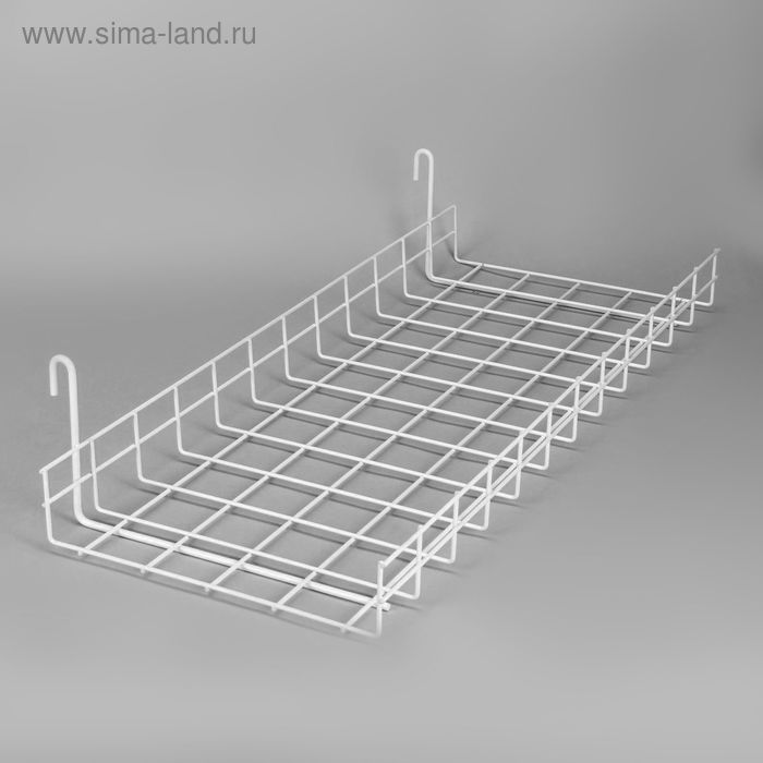 

Полка прямая на сетку, 600×250×50 мм, цвет белый