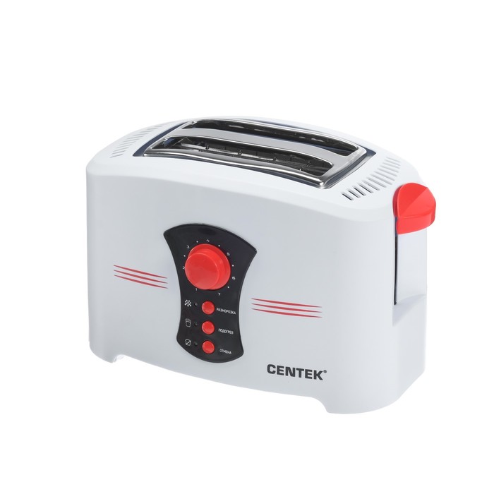 Тостер Centek CT-1426 800 Вт, 7 ур. мощности, на 2 тоста, белый