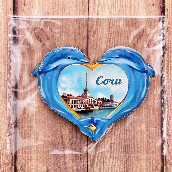 Магнит дельфины «Сочи», 4 х 7.6 см