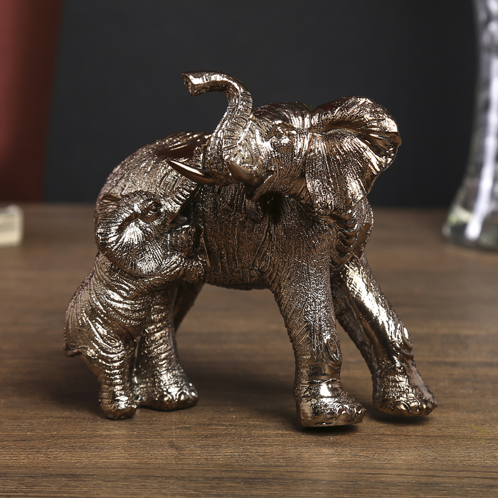 Сувенир "Слониха со слонёнком" 13х13х8,5 см