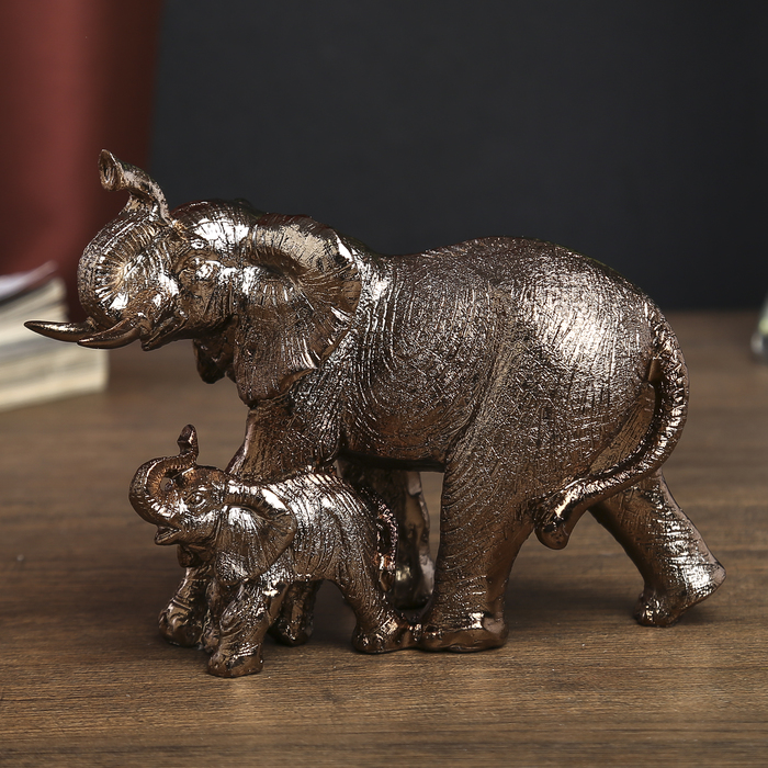 Сувенир "Слониха со слонёнком" 12,5х15,5х8,5 см