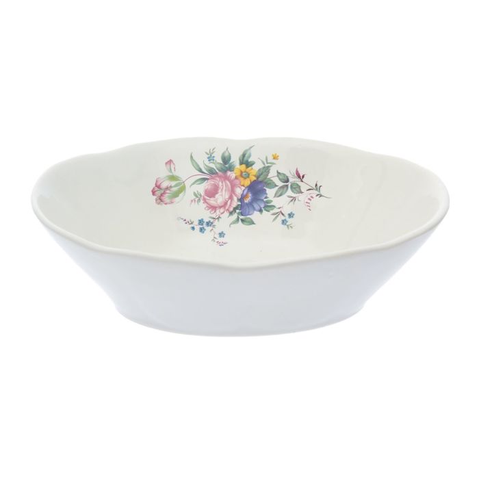 Салатник 450 мл "Тюльпан", белый с деколью