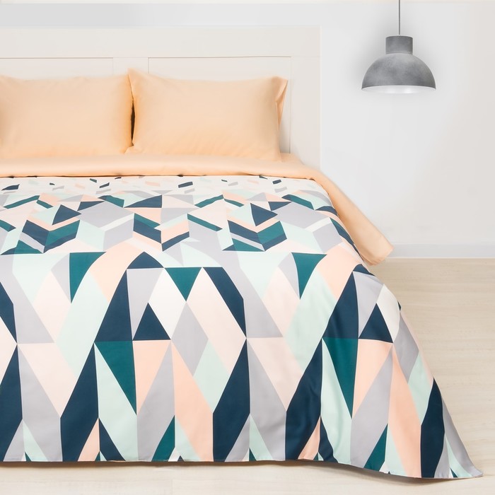 Постельное бельё "Этель" Евро Калейдоскоп, размер 200х217 см, 220х240 см, 50х70 см - 2 шт., мако-сатин 128 г/м2