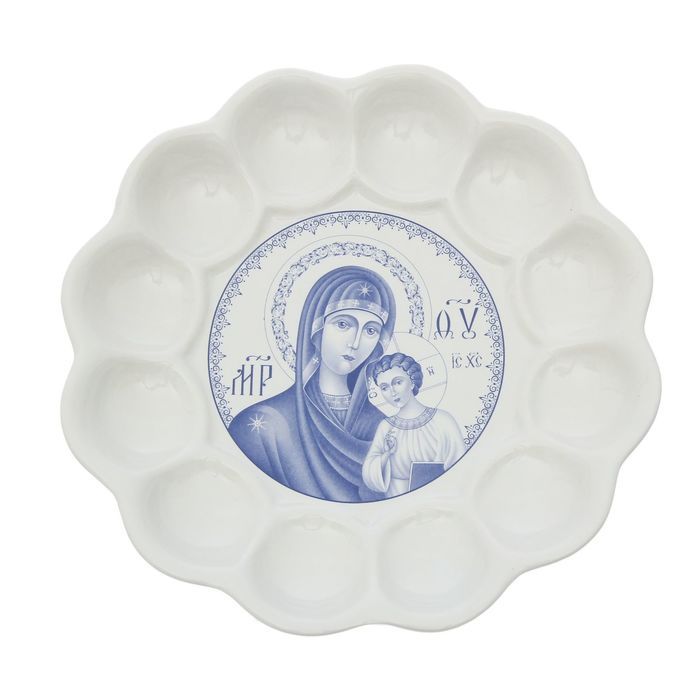 Тарелка "Пасхальная" белая с деколью, лик