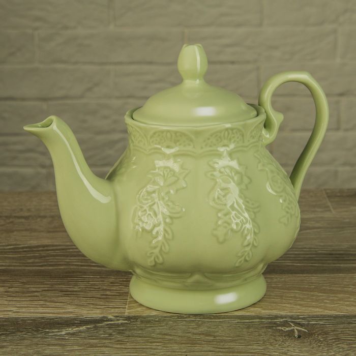 Чайник заварочный 570 мл "Кружевная лоза", цвет зеленый