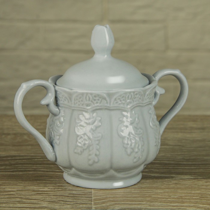 Сахарница "Кружевная лоза" 210 мл, цвет голубой