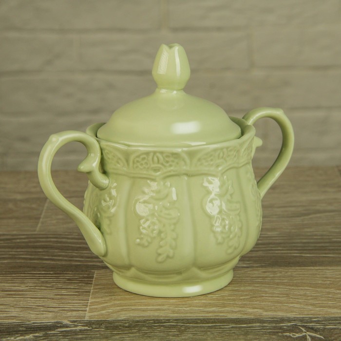 Сахарница "Кружевная лоза" 210 мл, цвет зеленый