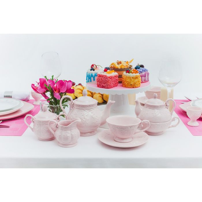 Молочник 140 мл "Кружевная лоза", цвет розовый