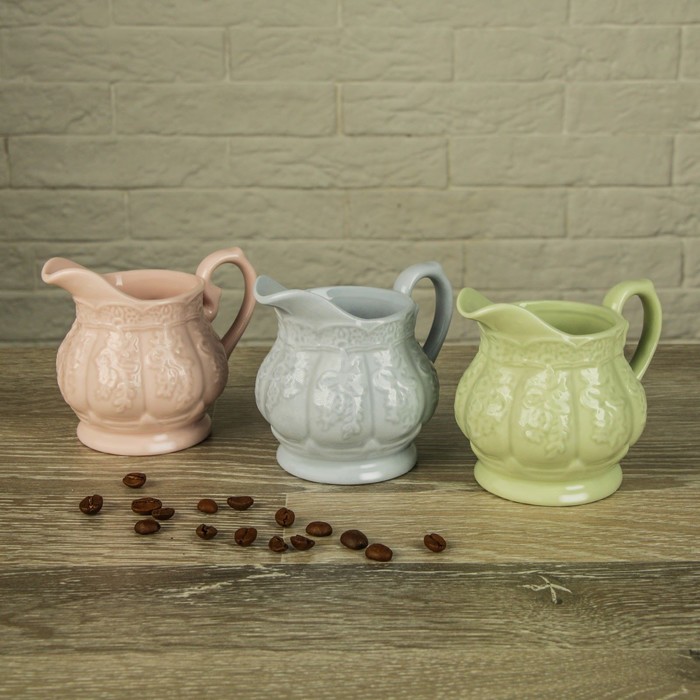 Молочник 140 мл "Кружевная лоза", цвет голубой