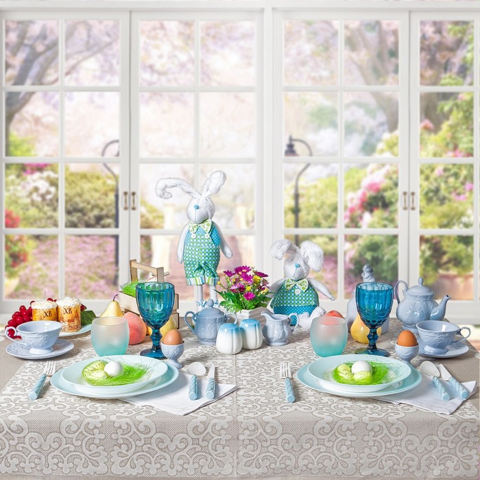 Молочник 140 мл "Кружевная лоза", цвет голубой