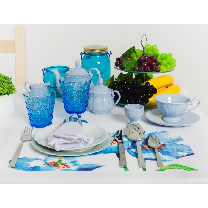 Молочник 140 мл "Кружевная лоза", цвет голубой