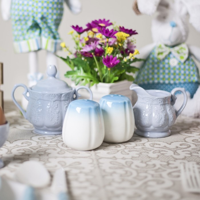 Молочник 140 мл "Кружевная лоза", цвет голубой