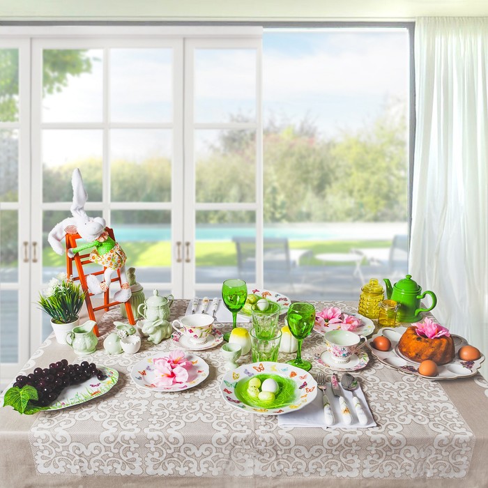 Молочник 140 мл "Кружевная лоза", цвет зеленый