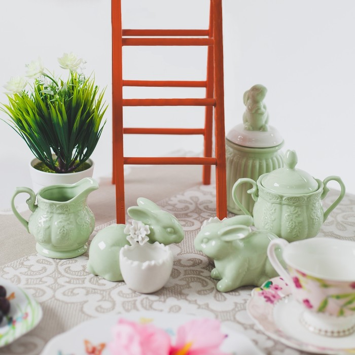 Молочник 140 мл "Кружевная лоза", цвет зеленый