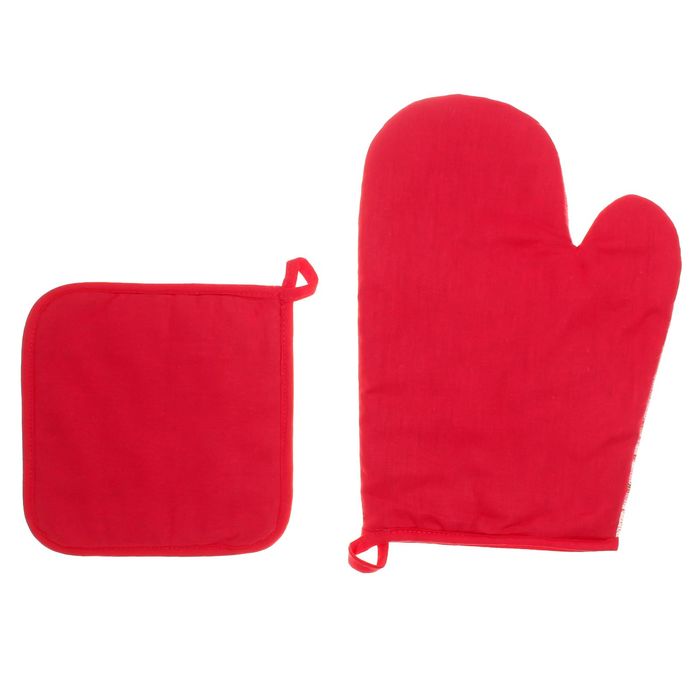 Набор "Доляна" Любимая мамочка: варежка 18х26 см, прихватка 17х17 см, рогожка 162 г/м2