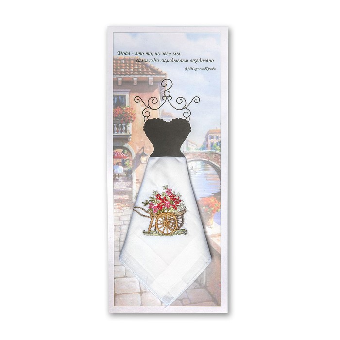 фото Носовой платок женский с выш. "леди" в пакете (1шт) этника, арт.пс03, 28х28, х/б