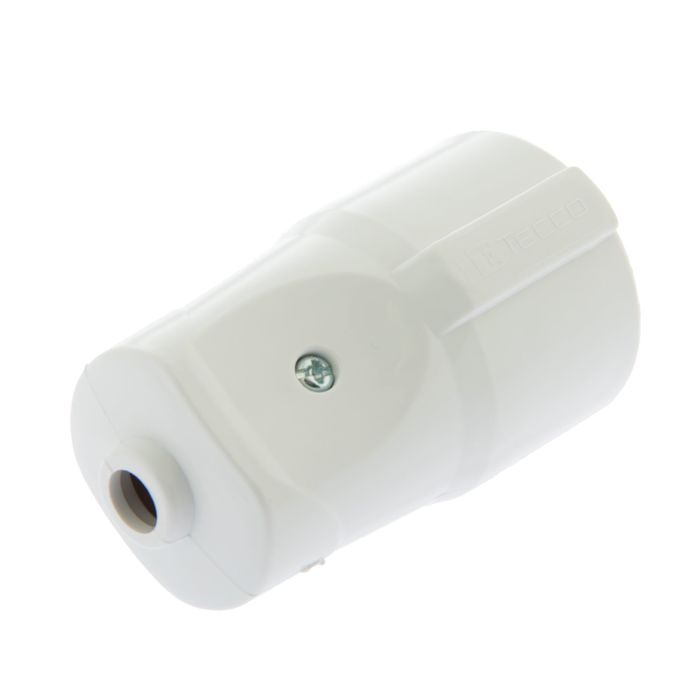 Розетка штепсельное Tecco, 16 А, 250 В, с з/к, белая