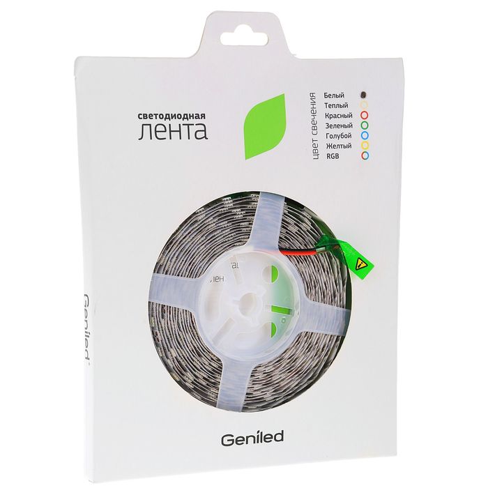 Лента светодиодная Geniled GL-60SMD5050W, 14.4Вт, шир.10мм, 840Лм, IP33, белый