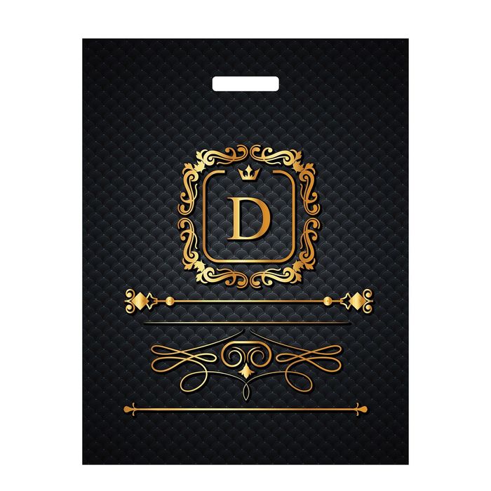 Пакет "Золотой герб", полиэтиленовый с вырубной ручкой, 31 х 40 см, 60 мкм