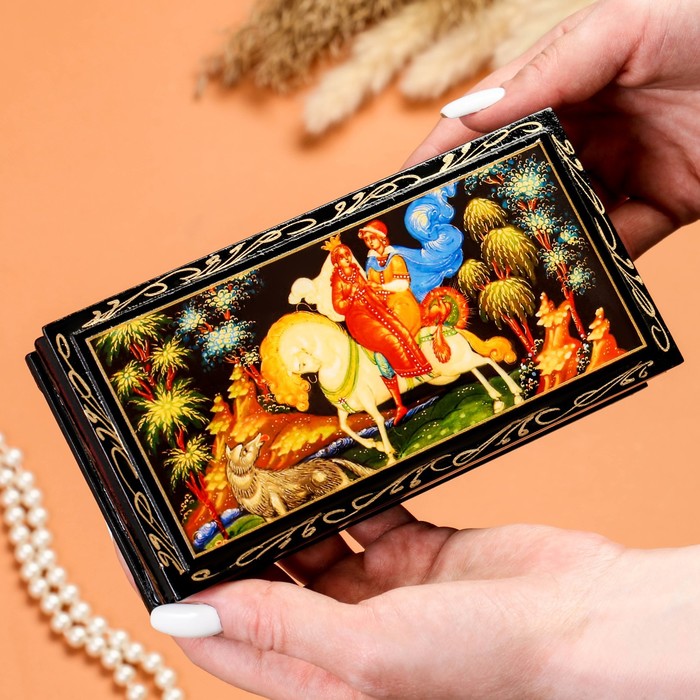 Шкатулка - купюрница «Сказка», 8,5×17 см, лаковая миниатюра