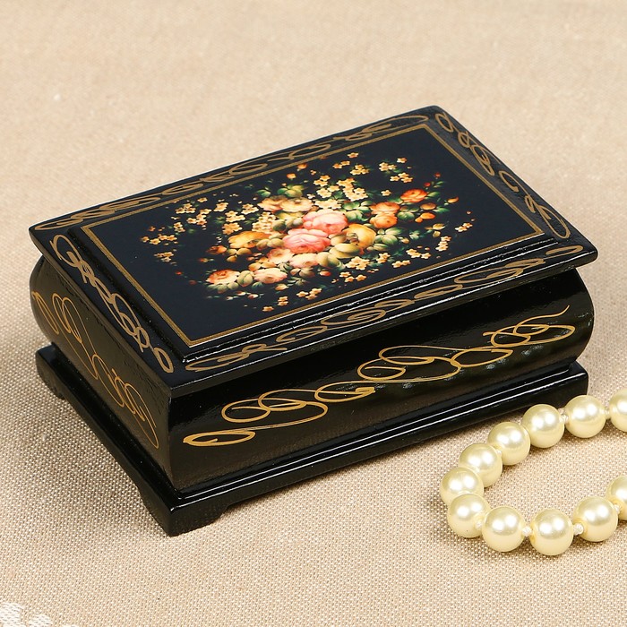 Шкатулка «Жостово», 6×9 см, лаковая миниатюра