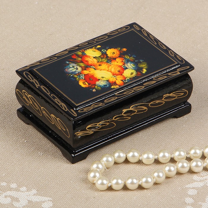 Шкатулка «Жостово», 6×9 см, лаковая миниатюра