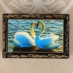 

Шкатулка «Лебеди», 6х9 см, лаковая миниатюра