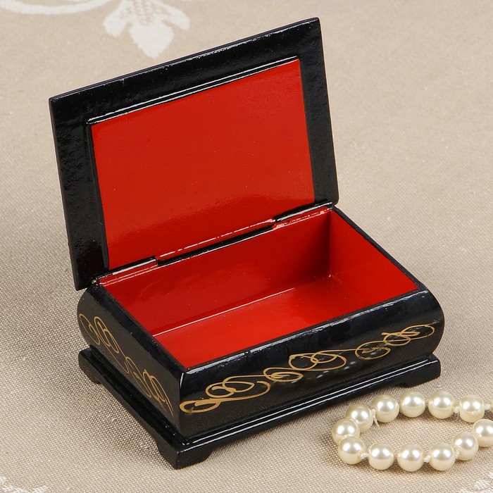 Шкатулка «Лебединые чувства», 6х9 см, лаковая миниатюра